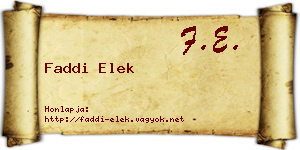 Faddi Elek névjegykártya
